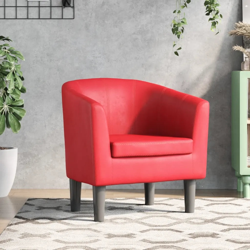 Poltroncina a Pozzetto Rossa in Similpelle