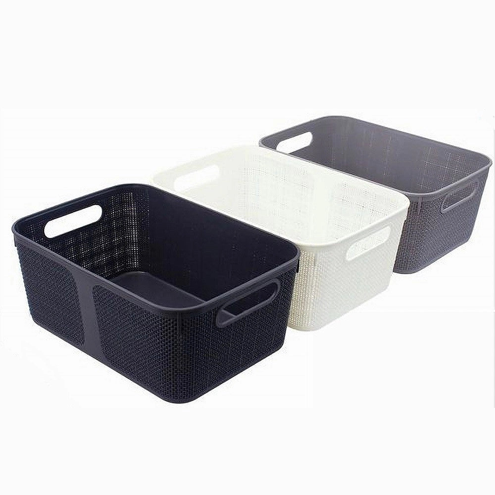 Trade Shop - Cestino Porta Oggetti Cesto Organizer Rettangolare Porta Tutto Bagno Casa 79463 -