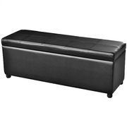 Cassapanca Lunga in Legno Nera 241063