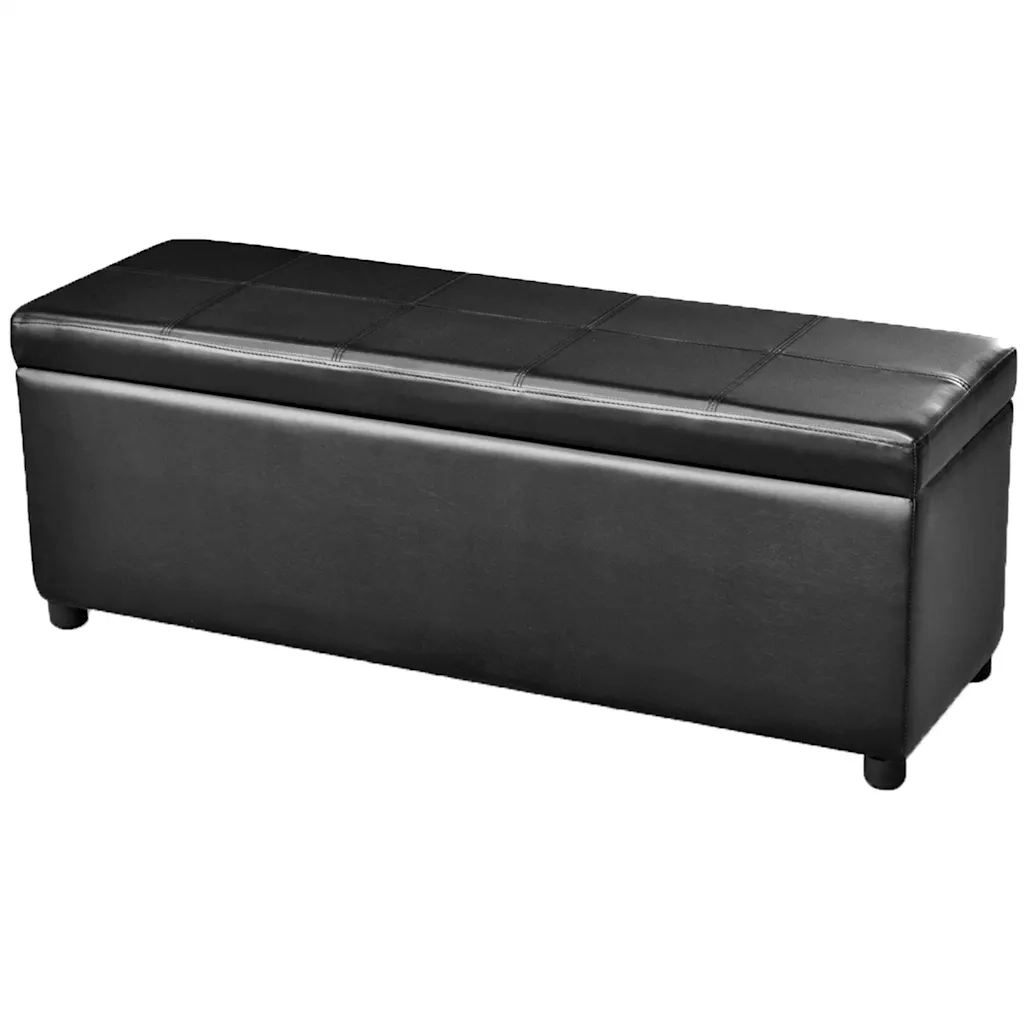 Cassapanca Lunga in Legno Nera 241063