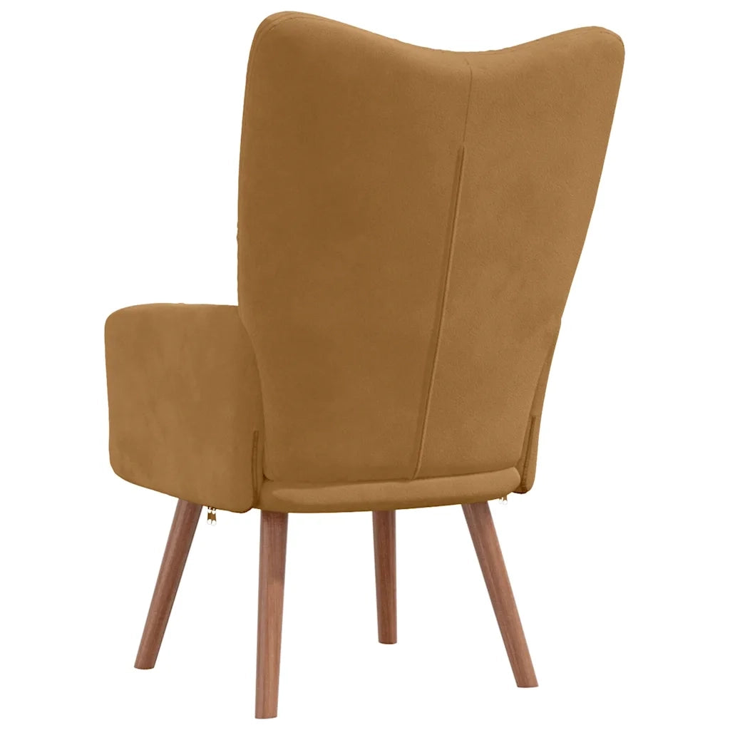 Sedia Relax Marrone in Velluto 328059
