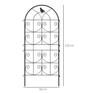 SPALLIERA Set da 2 pezzi 50x120 cm Metallo Nero per piante rampicanti