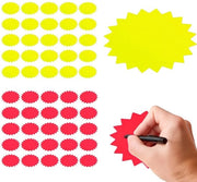 Set di etichette per dettagli di vendita 50 pezzi - Etichette fluorescenti per prezzi - Etichette di carta - Etichette per prezzi neon - Facili da utilizzare - Dimensioni 8 x 11 cm - Etichette per prezzi