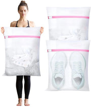 Pacco di 3 salviette per lavatrice per prevenire la deformazione e le pieghe nell'abbigliamento, salvietta con cerniera per camicie, magliette, sottovesti, calze, scarpe