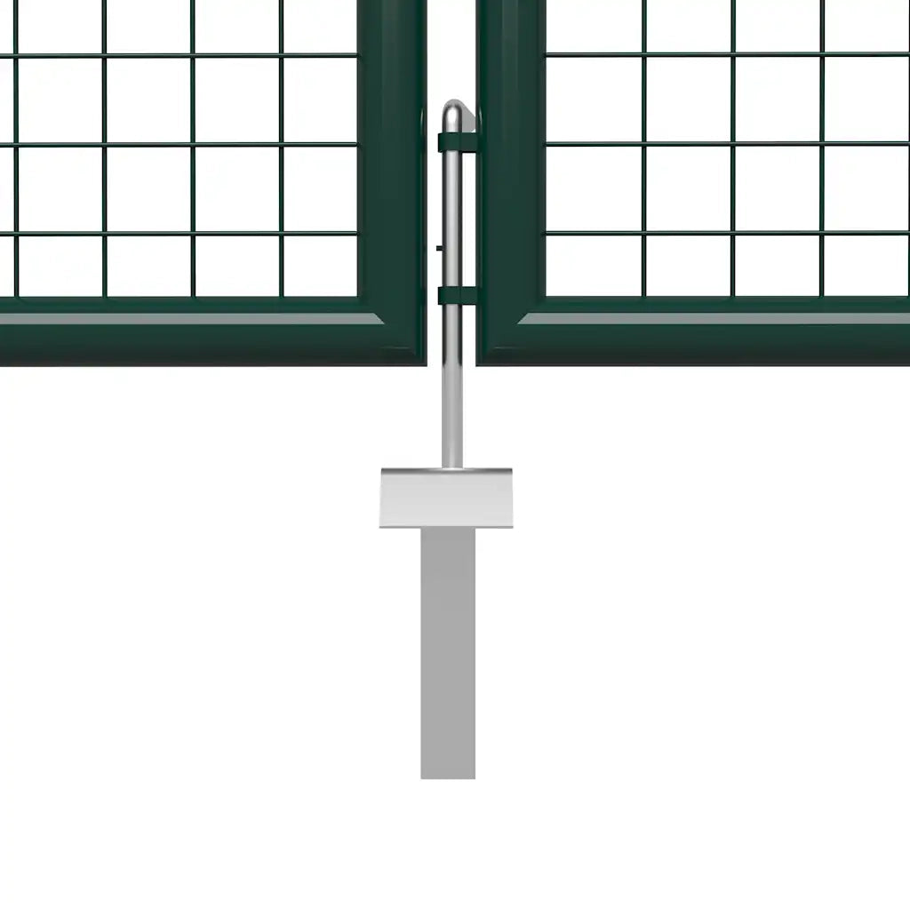 Cancello da Giardino in Acciaio 400x150 cm Verde 144313