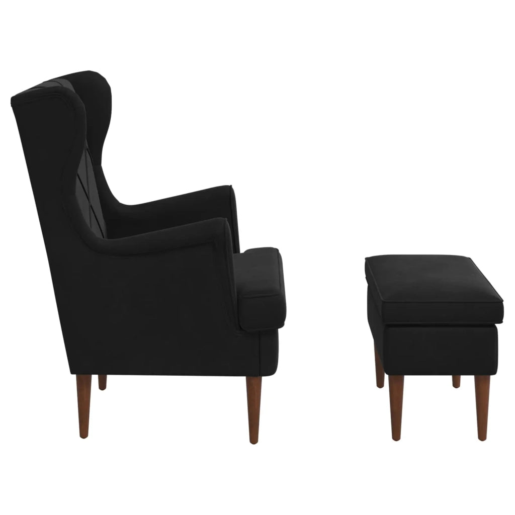 Poltrona con Ottomano 2 pz Nero Velluto 3418846