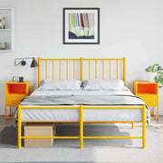 Comodini 2 pz-Set di 2 Tavolino da notte Giallo Senape 36x39x60,5 cm in Acciaio 226283