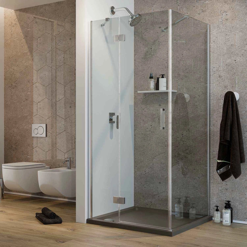 Box Doccia 70x30 CM H190 Trasparente con Easyclean mod. Flip Anta + Fisso