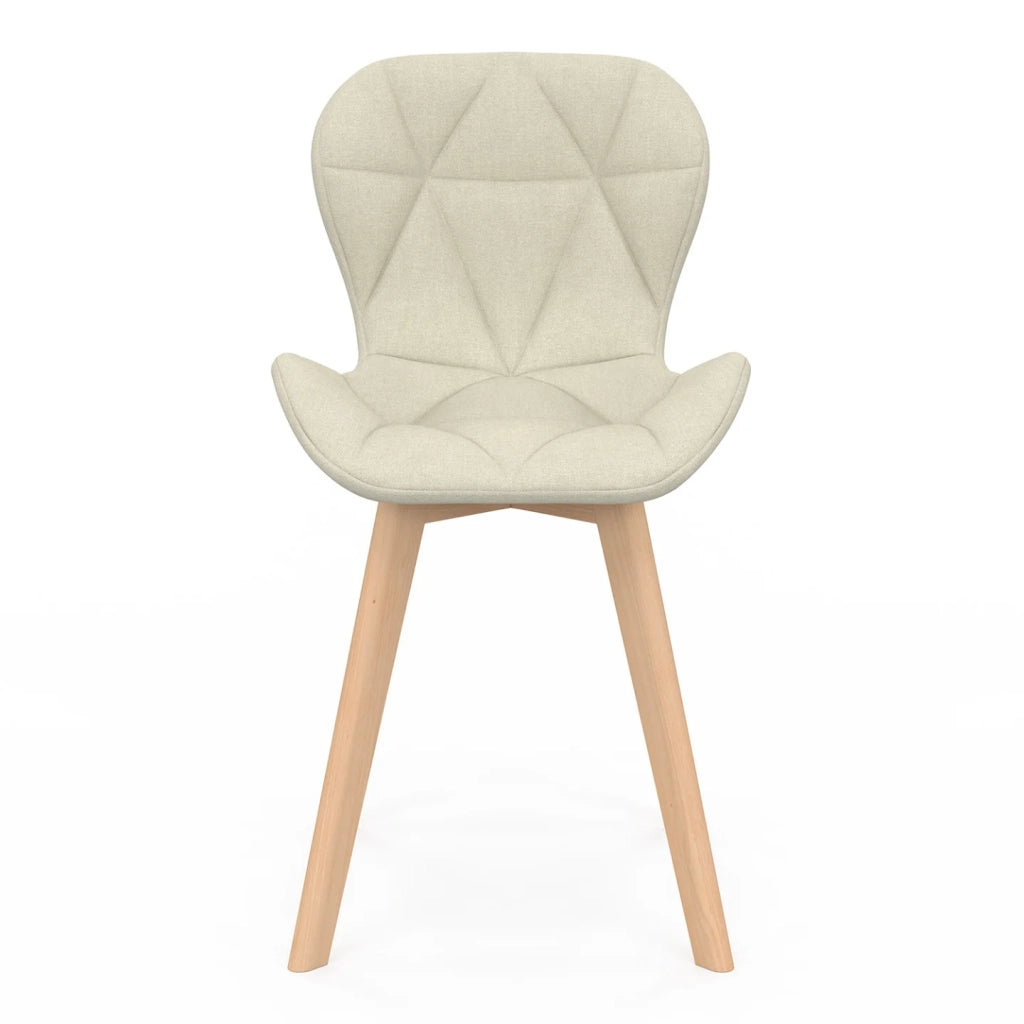 IDMarket - Set di 4 sedie da pranzo in tessuto beige ROBINE