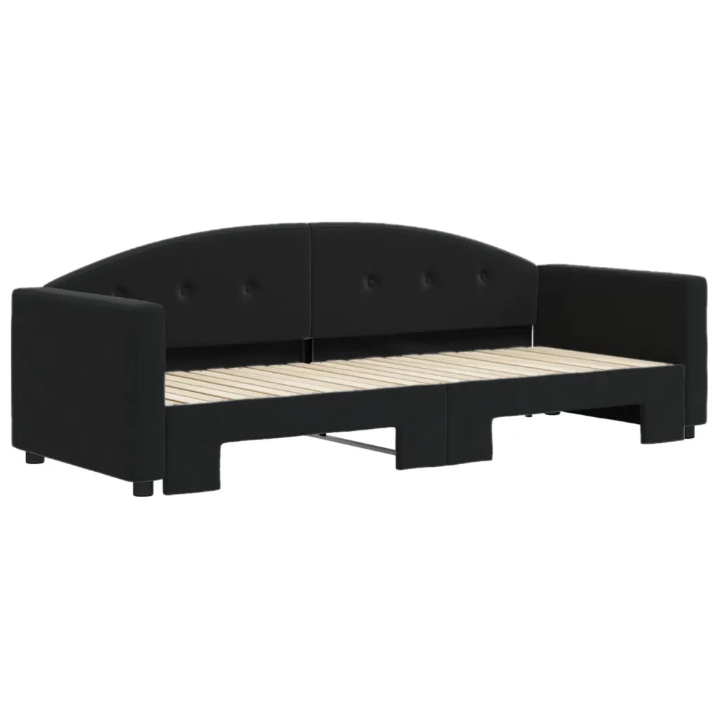 Divano Letto con Letto Estraibile Nero 80x200 cm in Velluto 3197298