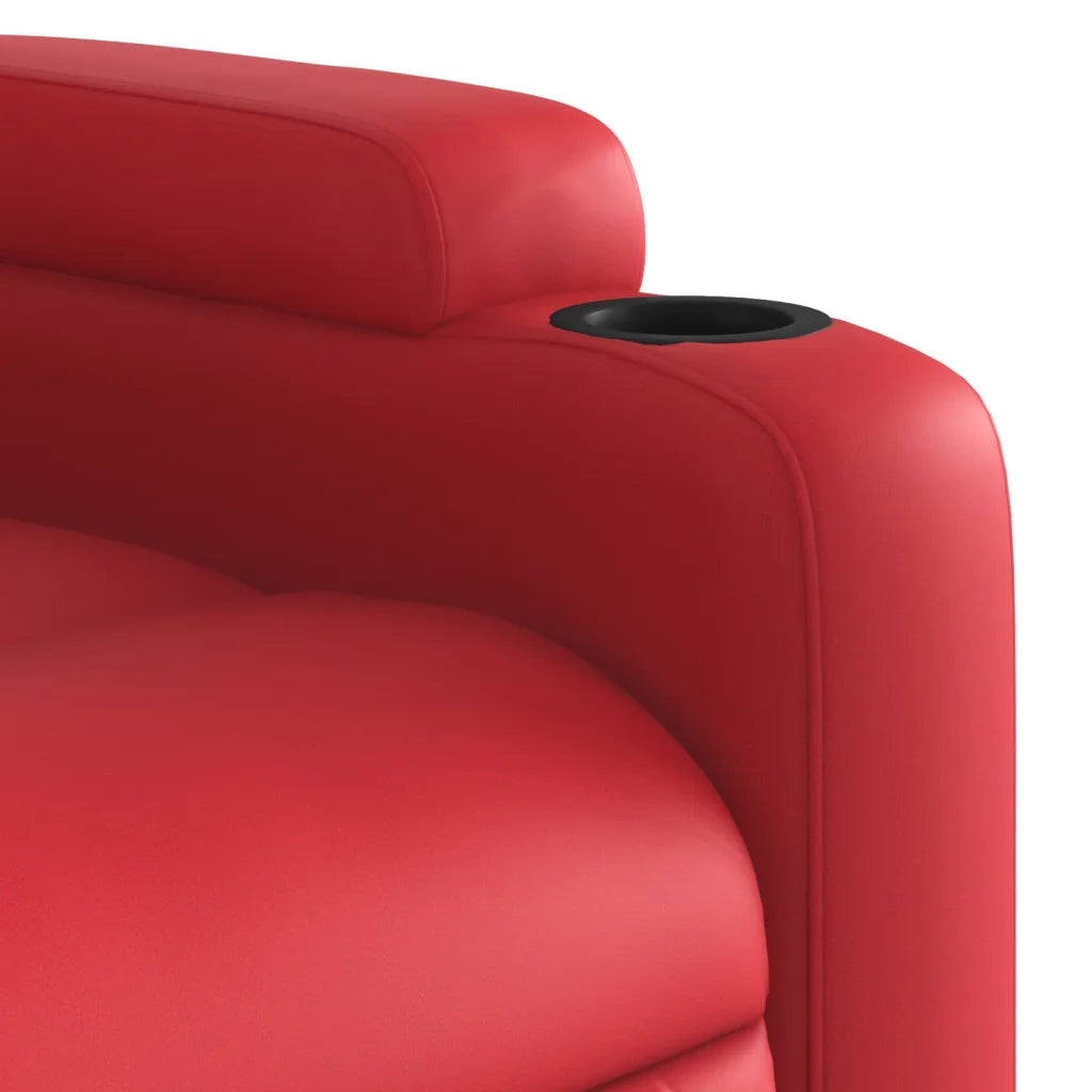 vidaXL Poltrona Reclinabile Rossa in Similpelle
