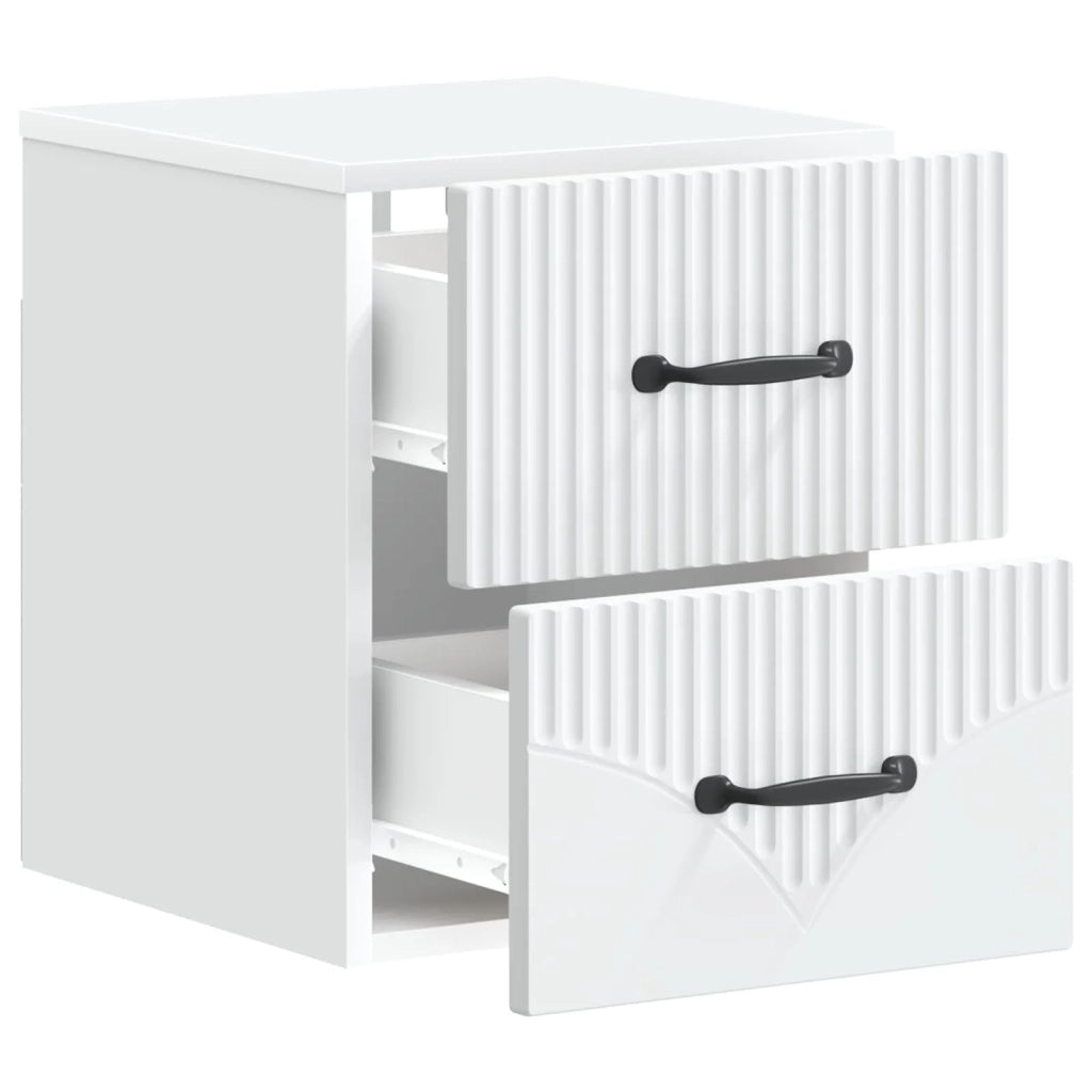 Mobiletto da notte a muro con cassetto Bianco 34,5 x 33 x 40 cm 898975