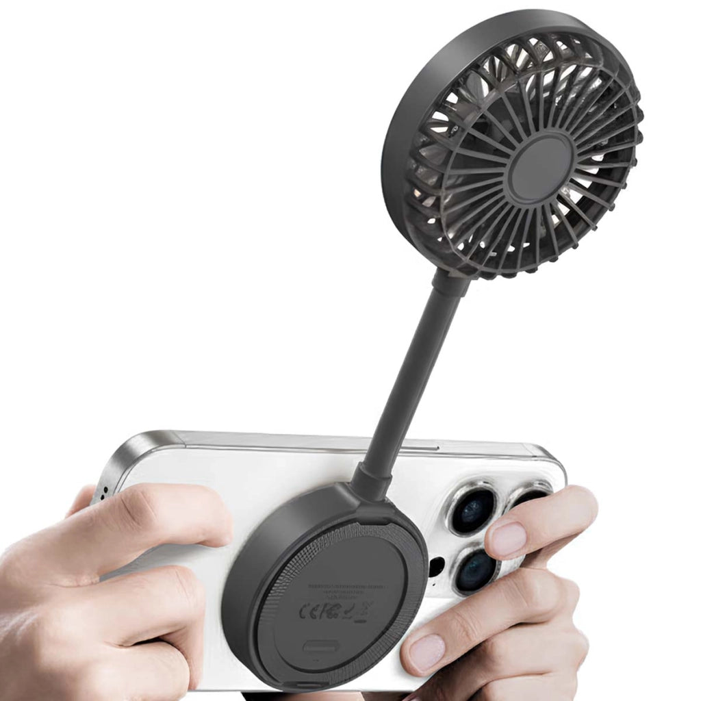 Ventilatore portatile a 3 velocità con fissaggio magnetico e supporto Nero Usams