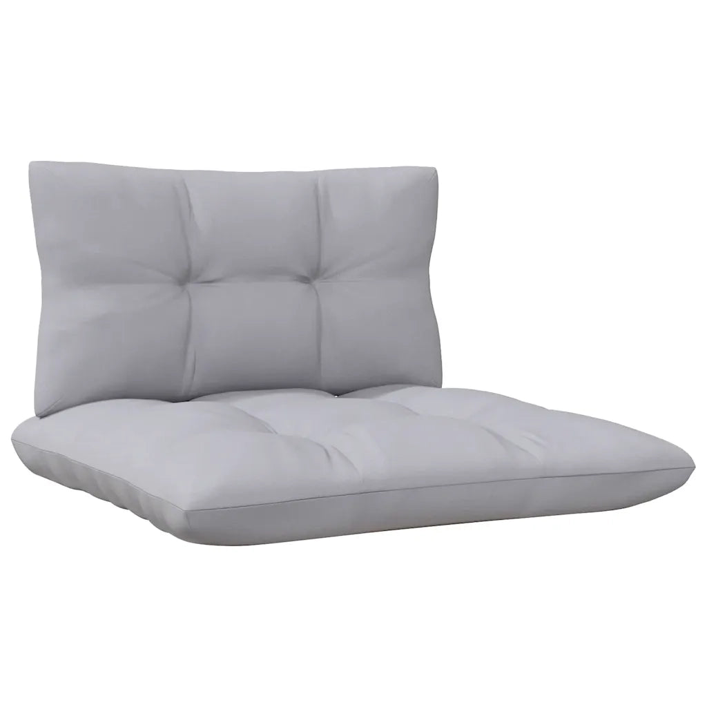 Set Divani da Giardino 3 pz con Cuscini Grigio Massello di Pino