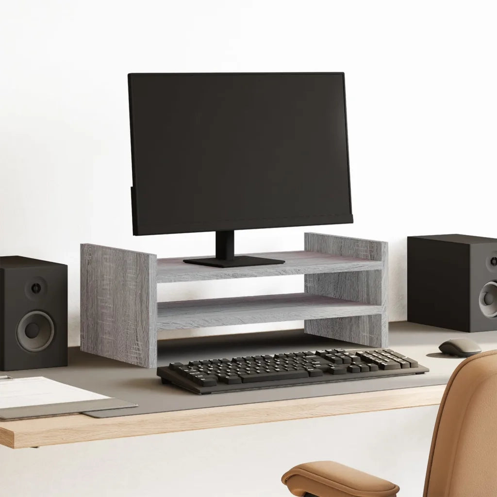 vidaXL Supporto Monitor Grigio Sonoma 50x27x20 cm Legno Multistrato