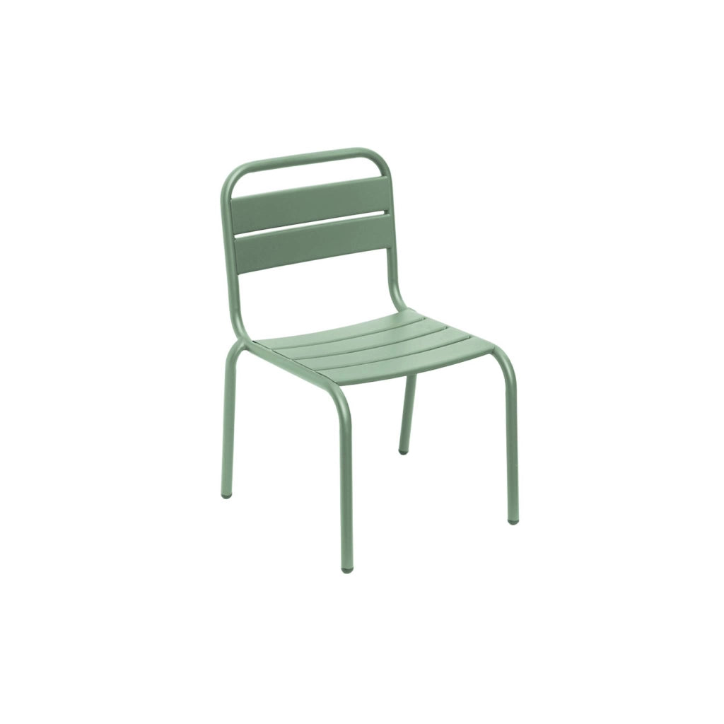 Set di 2 sedie in metallo per bambini, verde chiaro