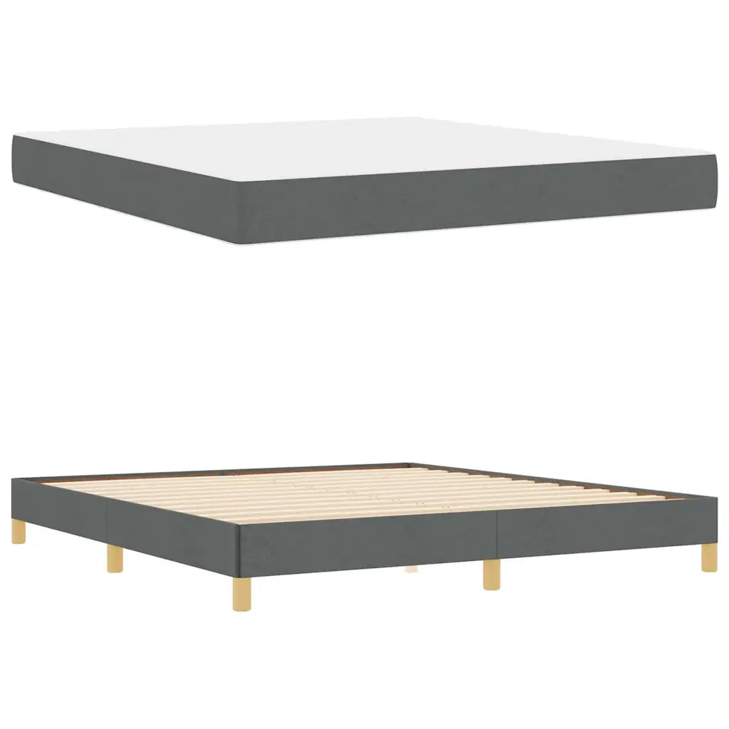 vidaXL Letto a molle Grigio scuro e Marrone 180 x 200 cm