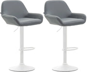 Set 2 Sgabelli Bar Braga In Similpelle grigio,bianco