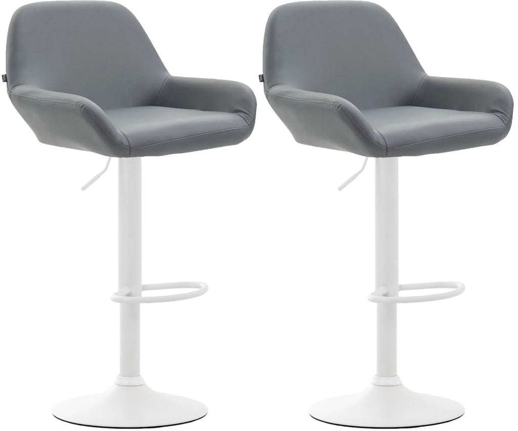 Set 2 Sgabelli Bar Braga In Similpelle grigio,bianco