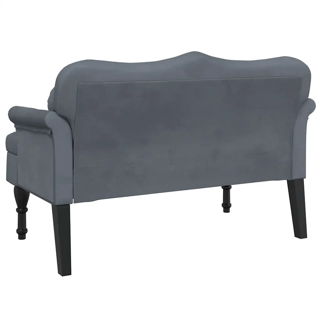 Panca con Cuscini Grigio Scuro 120,5x65x75 cm Velluto 372141