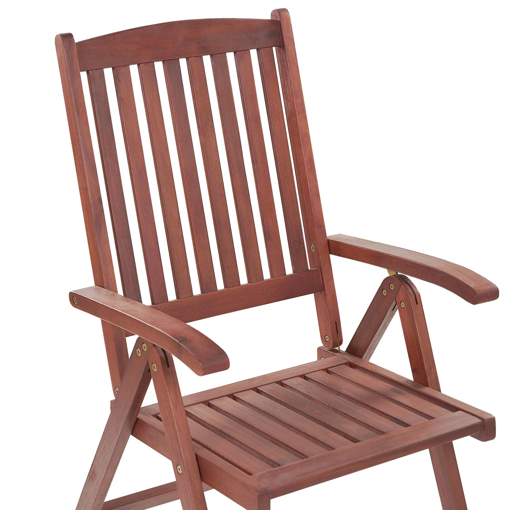 Set di 6 sedie da giardino in legno di acacia grigio cuscino regolabile pieghevole per esterni in stile rustico country