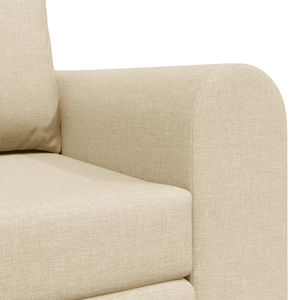 Divano Letto da Terra 2-in-1 Panna 148x71x83 cm Tessuto