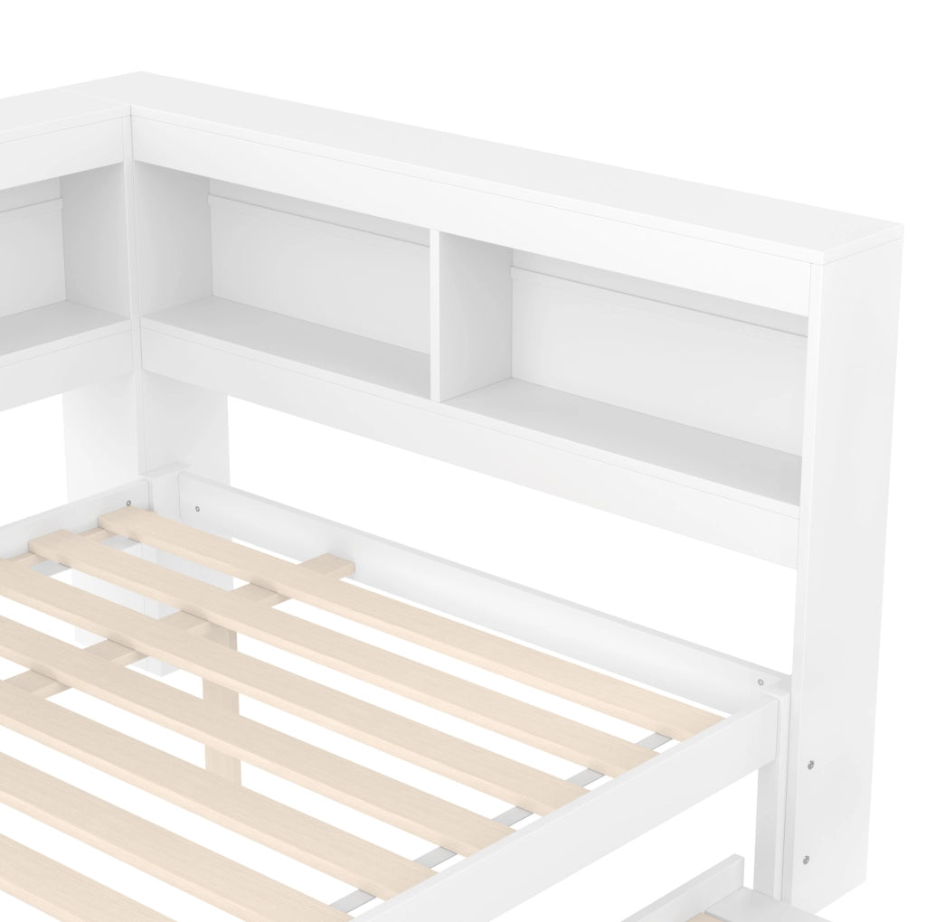 LETTO DIVANO estraibile 140x200 cm bianco con prese e 2 USB
