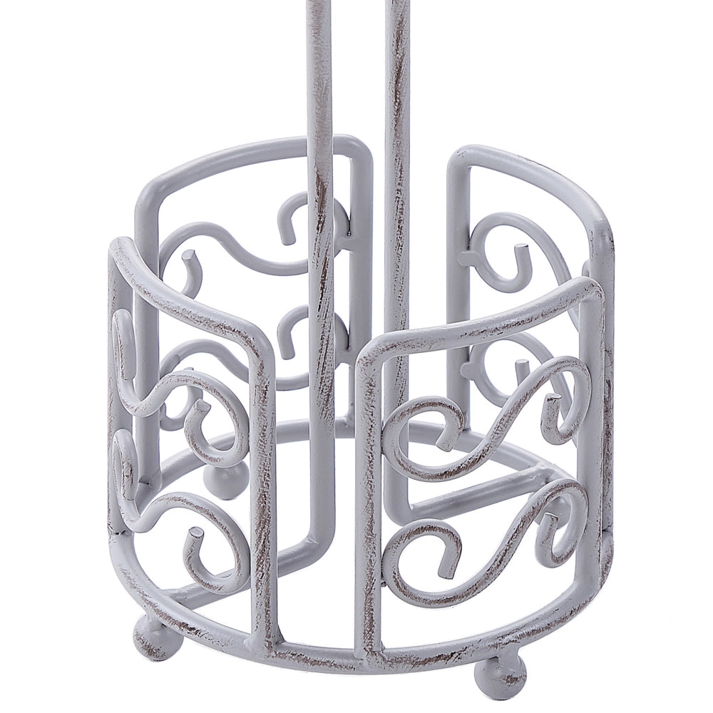 Porta carta igienica in metallo 41 cm grigio in stile vintage retrò
