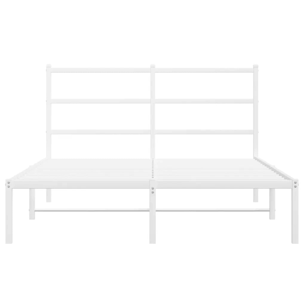 Giroletto con Testiera Metallo Bianco 140x190 cm 355414