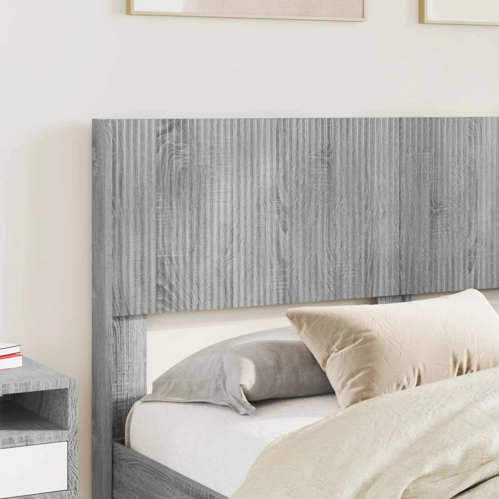 Struttura del letto con stoccaggio e testata-Giroletto con contenitore Sonoma grigio 764409
