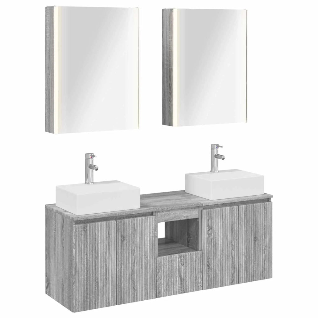 Set di Armadi da Bagno 5 pcs Sonoma grigio Legno ingegnerizzato 3406412
