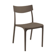 Sedia da esterno Lupia, Seggiola da giardino, Seduta outdoor multiuso, Panchina da giardino, Made in Italy, 54x46 h80 cm, Tortora