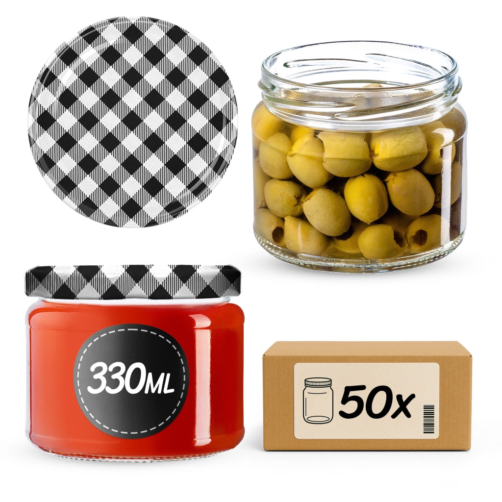 KADAX Sonka vasetti 330ml 50pz 82mm + coperchio "Black Lattice"