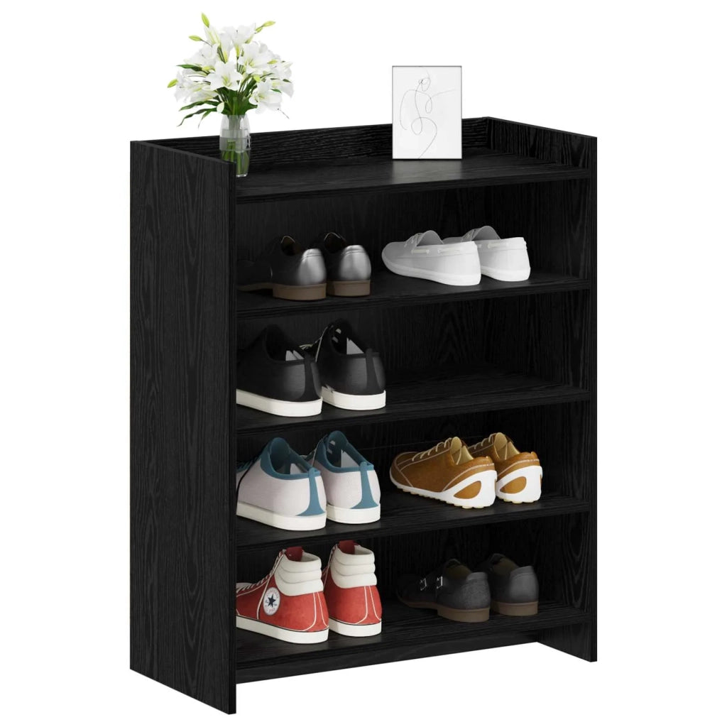 Mobile per scarpe Rovere Nero 73,5 x 36 x 92 cm 8011316