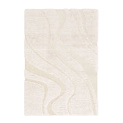 Tappeto  interno shaggy motivo con rilievo crema