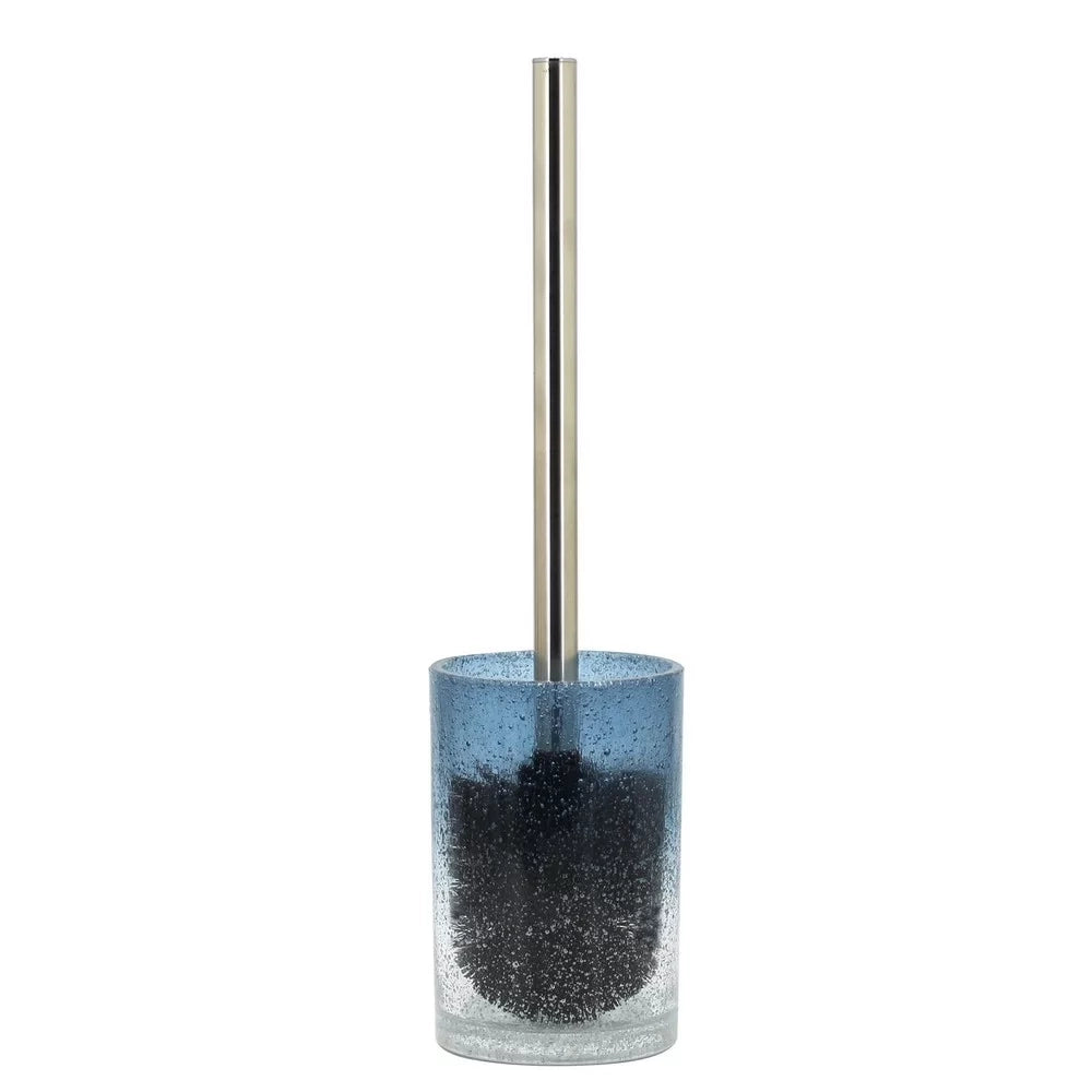 Portascopino in vetro azzurro sfumato - serie Drops