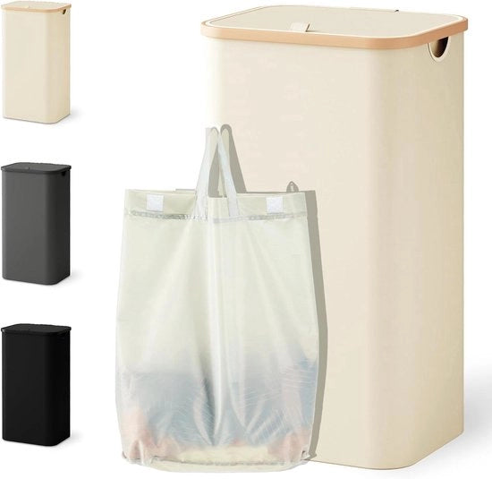Contenitore di Raccolta della Spazzatura con Coperchio - Beige - 100 Litri - Riportabile