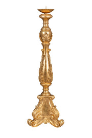 Biscottini CANDELIERE IN LEGNO FINITURA IN FOGLIA ORO ANTICATO ANTICATA MADE IN ITALY