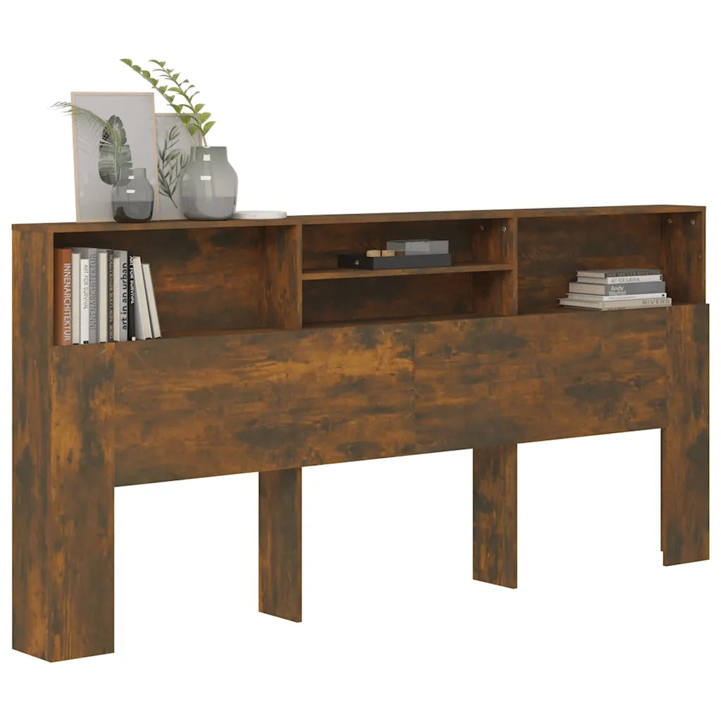 Testiera | Testata con Contenitore Rovere Fumo 220x19x103,5 cm