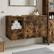 Set di mobili per il bagno 2 pz Rovere Fumo 3404119