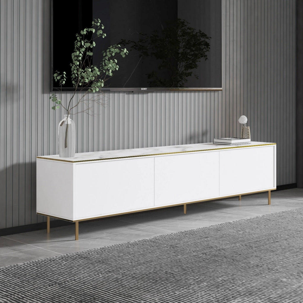 Sassello, Mobile Porta tv 3 Ante, 180x35x45h cm Bianco
