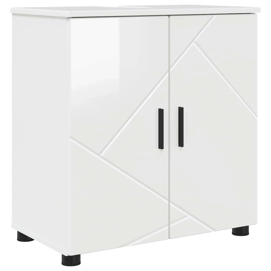 Mobile da Bagno con archiviazione Bianco Lucido 61 x 35 x 64 cm 883288