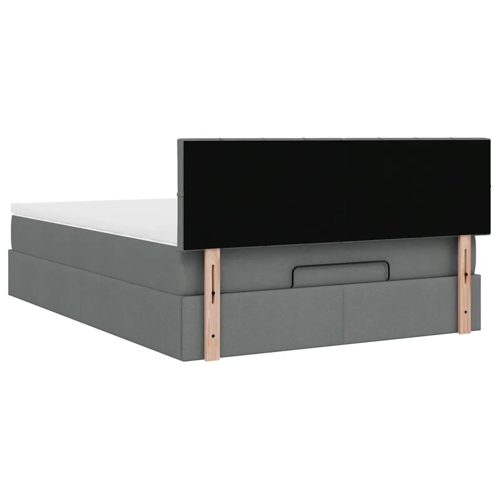 Pouf Letto con Materasso Grigio Scuro 140x190 cm in Tessuto 3311457