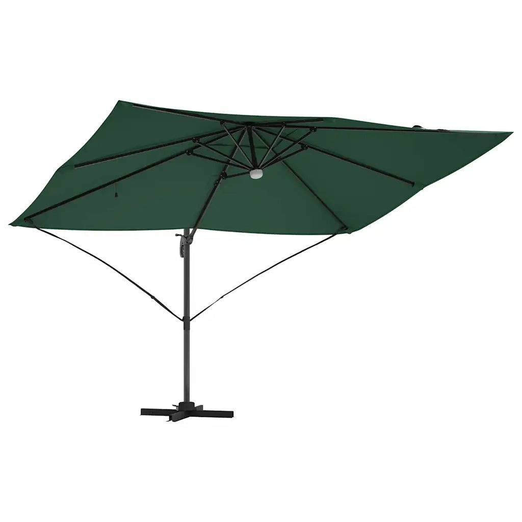 Ombrelloneda-Ombrello da giardino balcone Verde 351 x 250 x 253 cm Poliestere e Alluminio