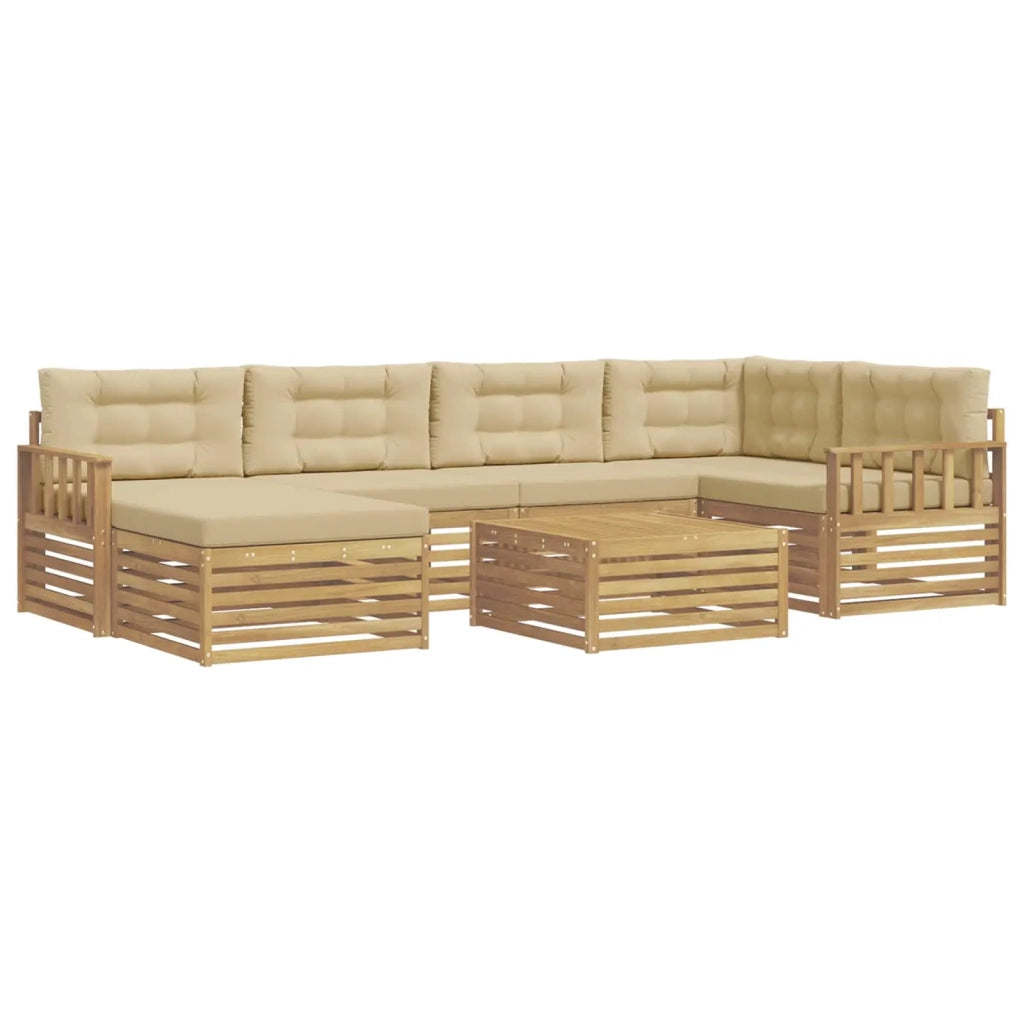 Set di divani da esterno 7 pz Bianco e Beige 3390798