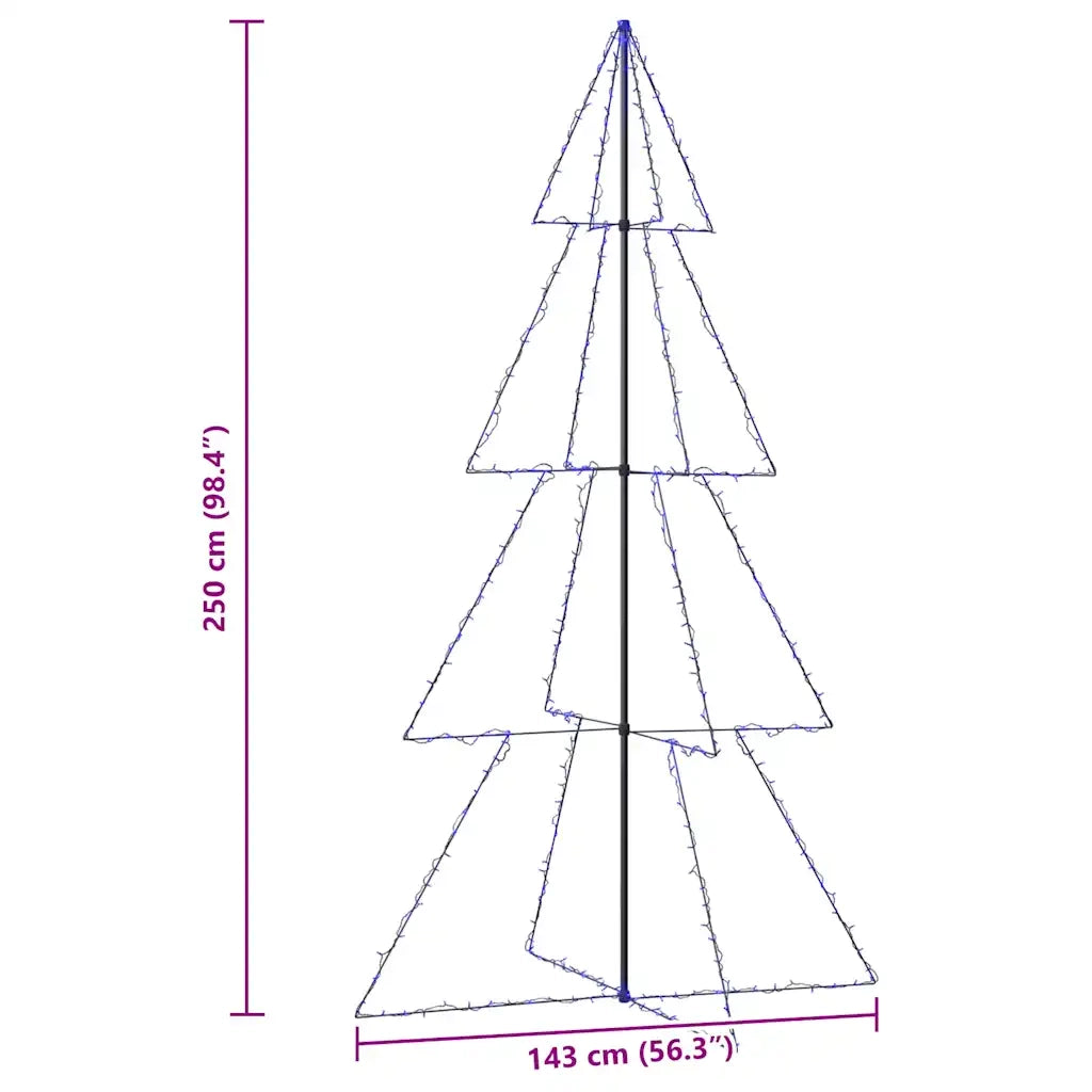 Albero di Natale a Cono 360 LED per Interni Esterni 143x250 cm cod mxl 25851