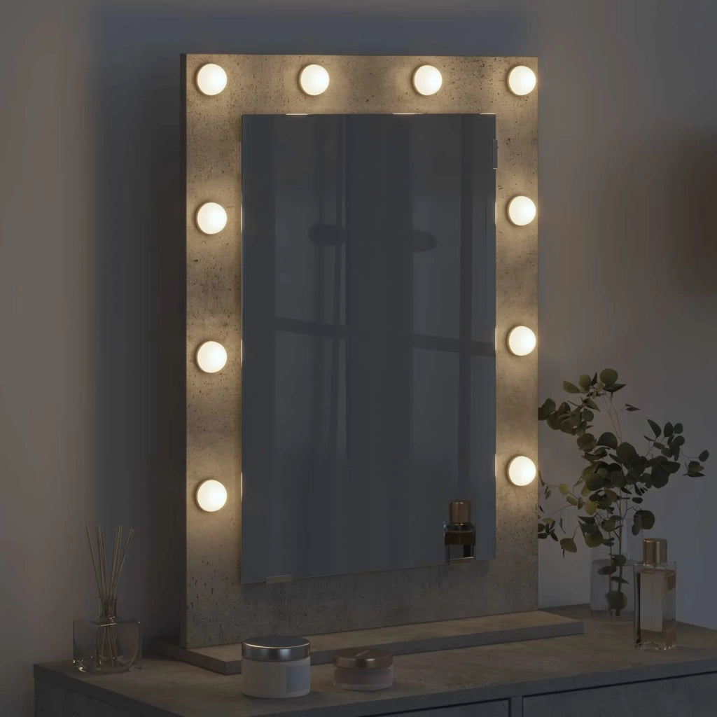 Specchio da Vanità Grigio cemento 70 x 50 x 18 cm Rettangolare 868336