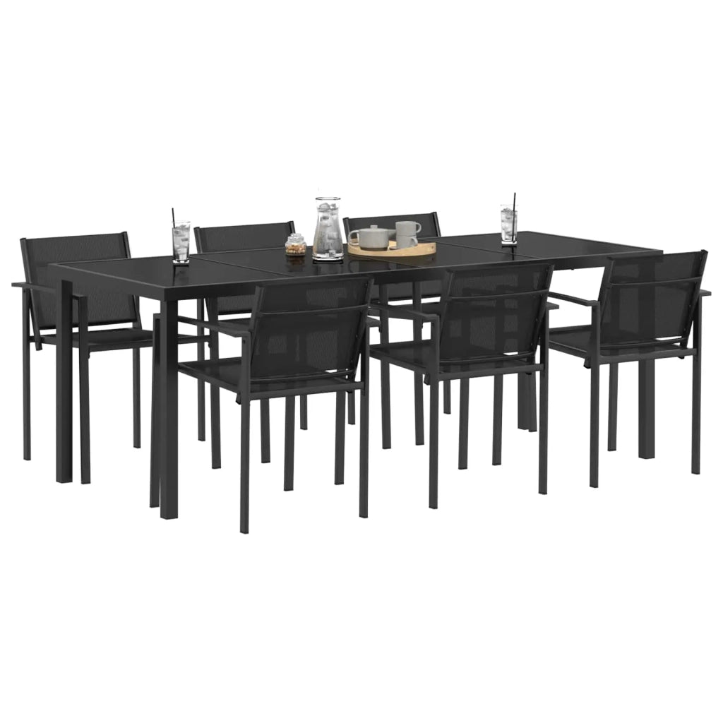Set di Mobili da Esterno 7 pcs Nero e antracite Textilene 3422883