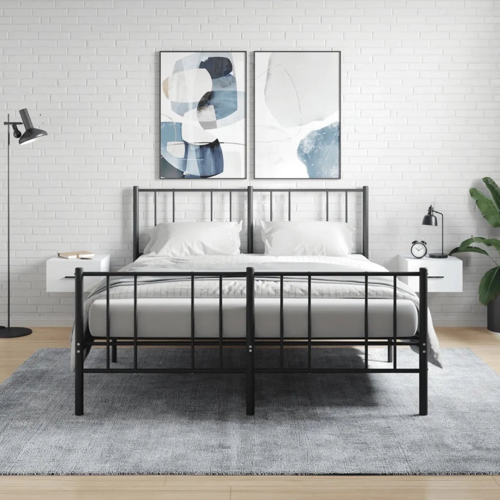 Set di 2 Comodini | Armadio da Notte | Mobiletto da notte a Muro Bianchi 35x35x20 cm
