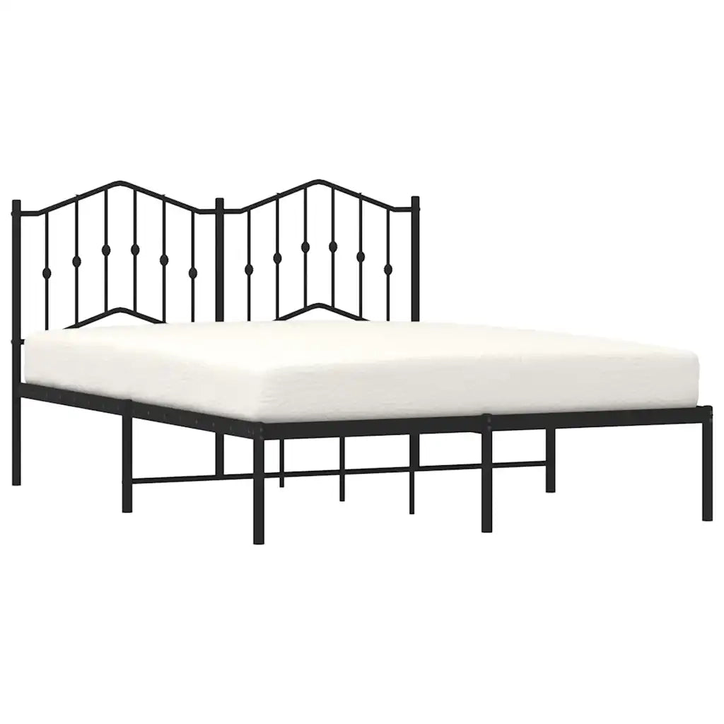 Giroletto con Testiera in Metallo Nero 135x190 cm 373788